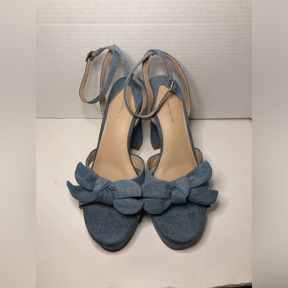 ANTONIO MELANI Denim Blue Platform Sandals NWOT size 9.5 - Picture 3 of 13